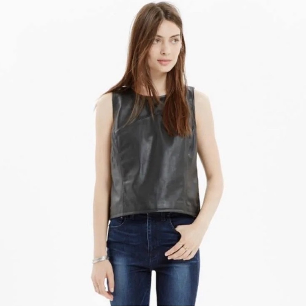 Madewell leather tank top